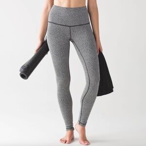 Lululemon Wunder Under Pant High Rise Teeny Tooth White Black